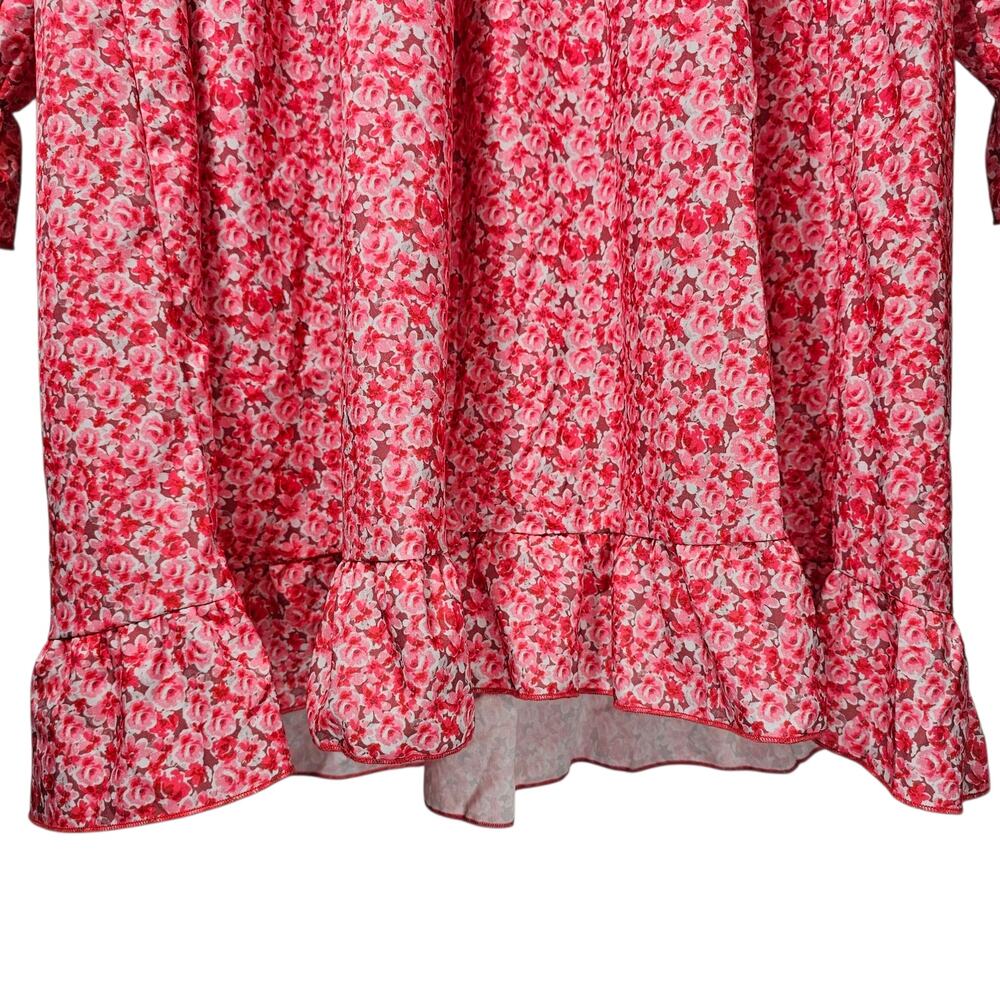 Women's Pink Floral Mini Dress with Smocked Waist - Picture 4 of 7